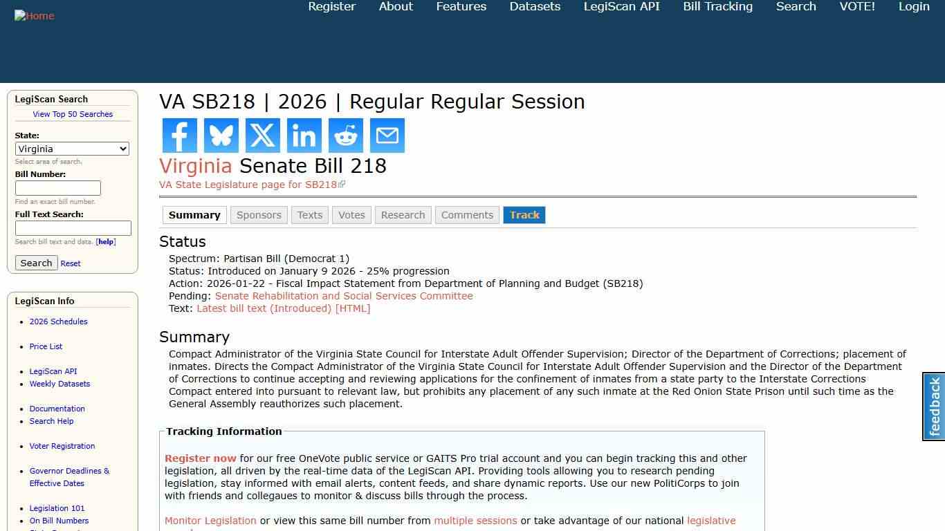 VA SB218 2026 Regular Regular Session LegiScan
