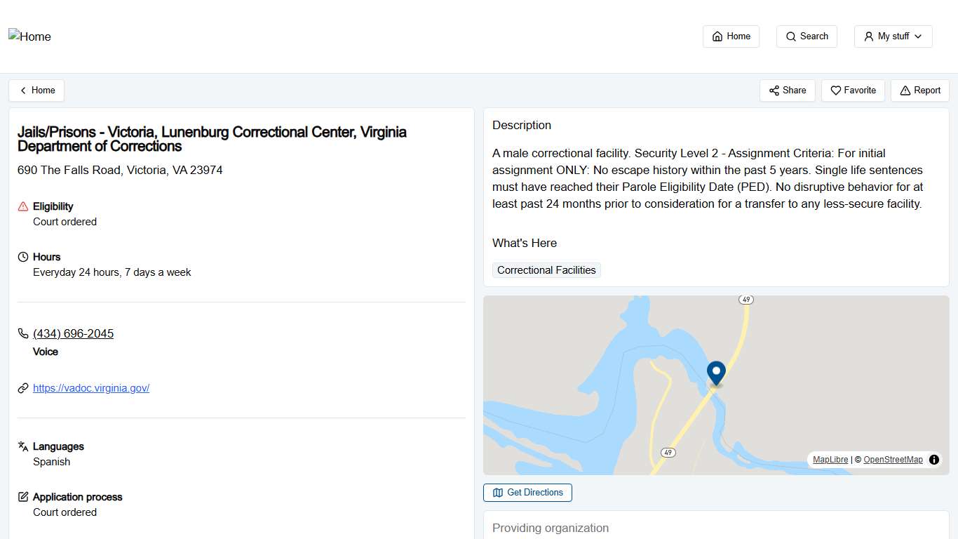 Jails/Prisons - Victoria, Lunenburg Correctional Center, Virginia Department of Corrections